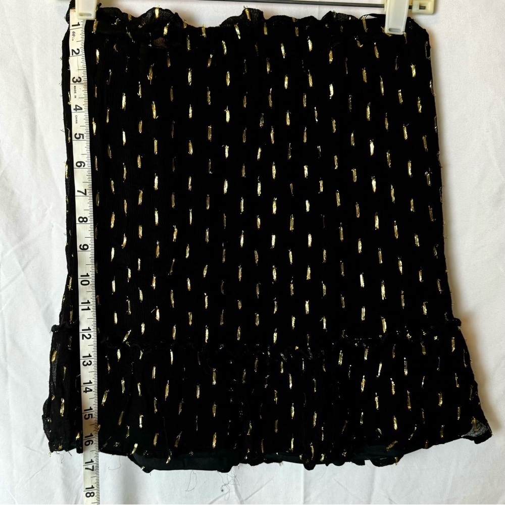 Angie Black and Gold Shimmer Mini Skirt Size M - Picture 3 of 7